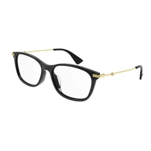 Gucci GG1061OA 001 Rectangular Squared Black Gold 54 mm Women`s Eyeglasses