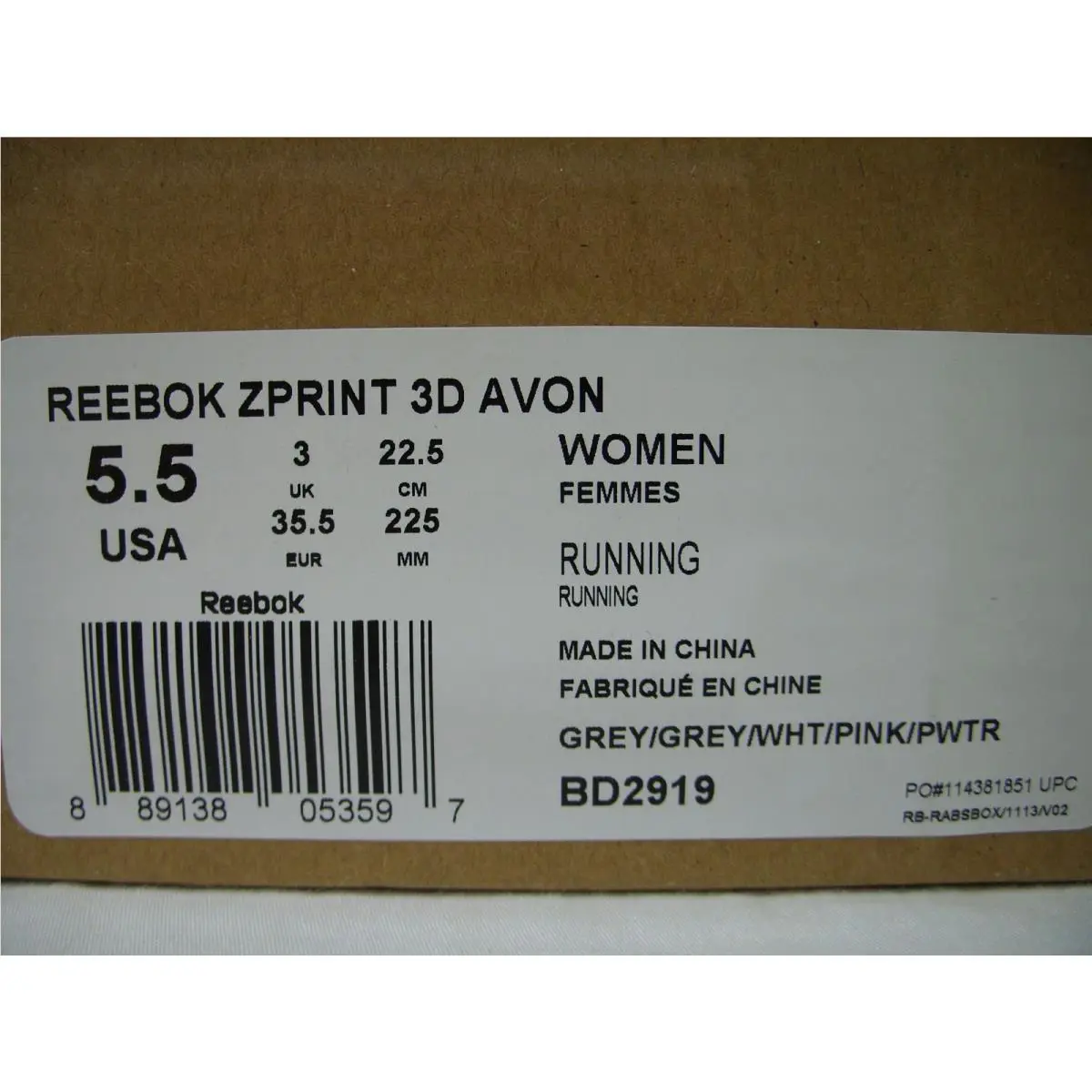 Reebok shoes - BD2919 - BD2919 - Grey/White/Pink/Pewter 8