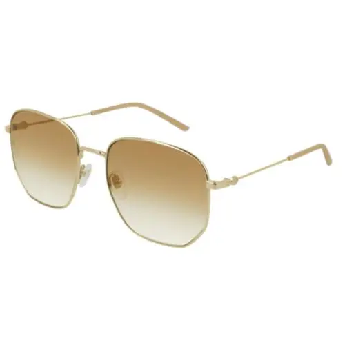 Gucci GG0396S 003 Gold/orange Soft Square Women`s Sunglasses