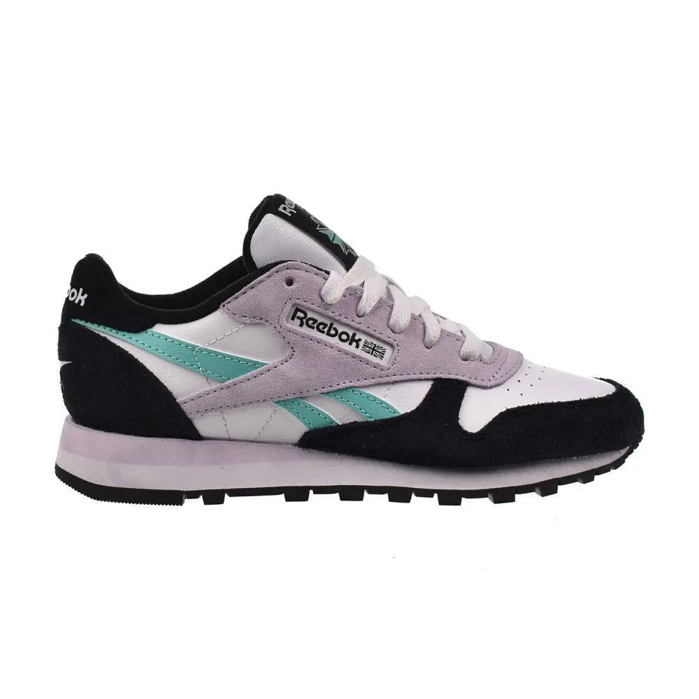 Reebok Classic Leather Women`s Shoes White/aqua/black 100209565 - White/Aqua/Black