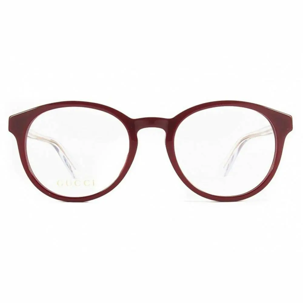 Round Women`s Eyeglasses Burgundy W/demo Lens GG0485O 004 by Gucci