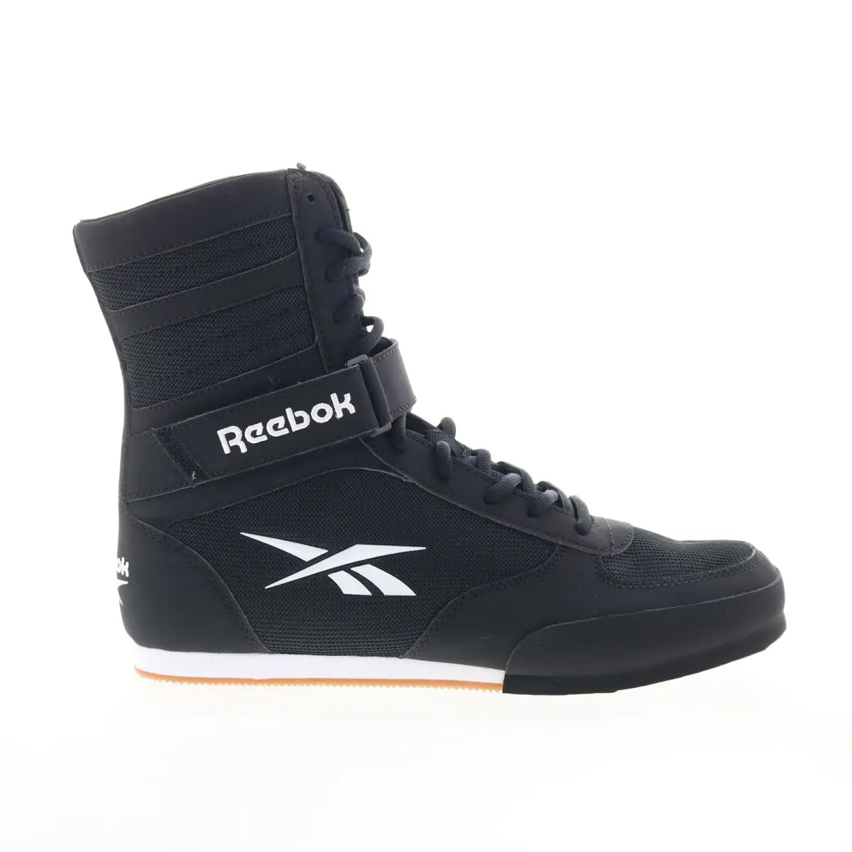Reebok Boxing HI Mens Black Mesh Lace Up Athletic Boxing Shoes - Black
