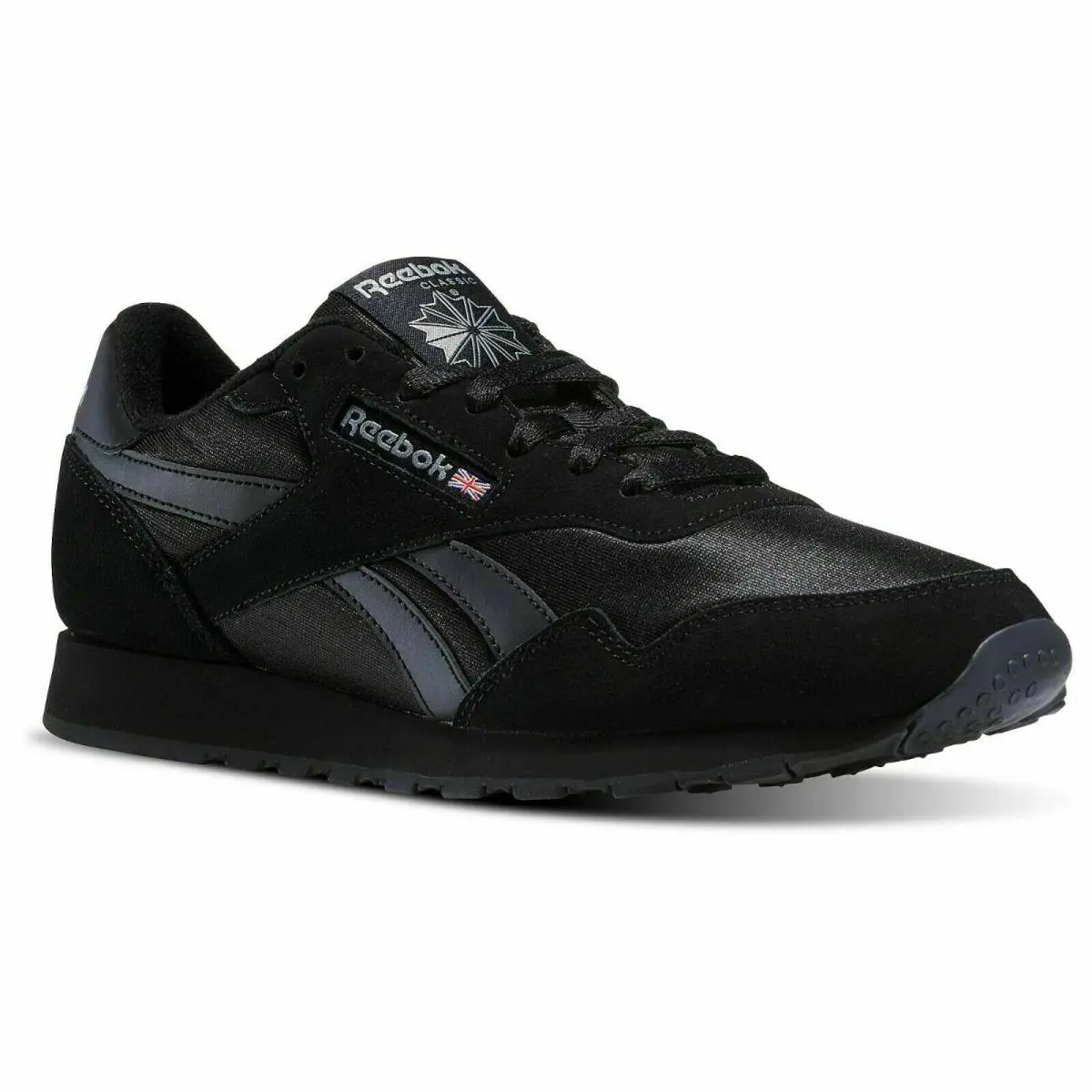 Men`s Reebok Royal Nylon Black Black Carbon BD1554 Running Shoes - Black