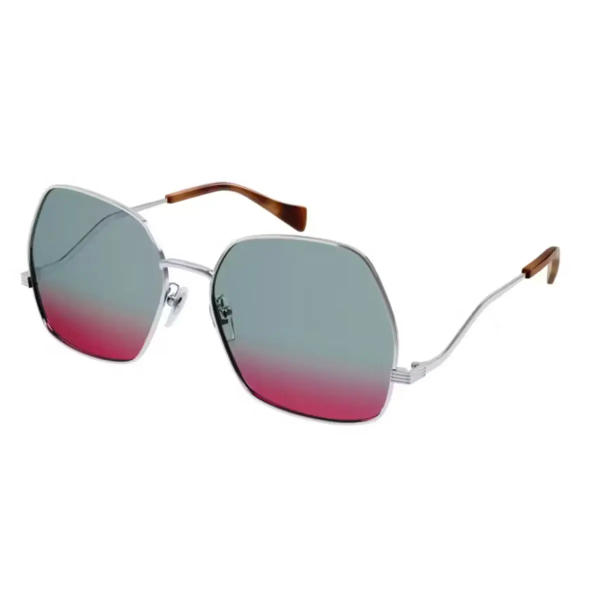 Gucci GG0972S-004 Women`s Silver Frame / Blue Gradient Lens Sunglasses