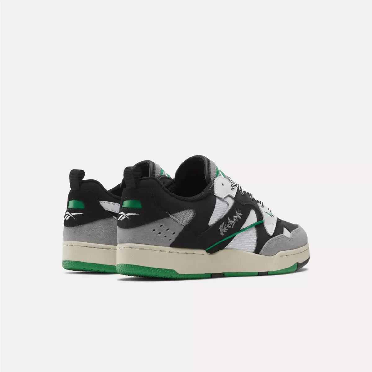 Reebok shoes - Black/White/Glengreen 1