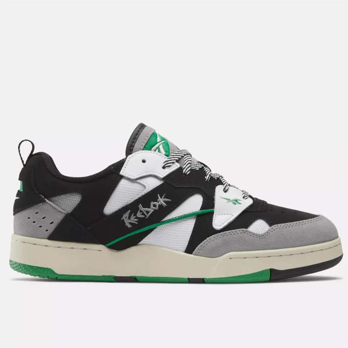 Reebok shoes - Black/White/Glengreen 4