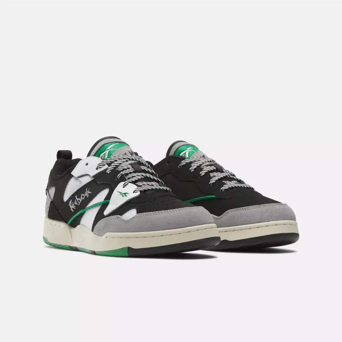 Reebok shoes - Black/White/Glengreen 5