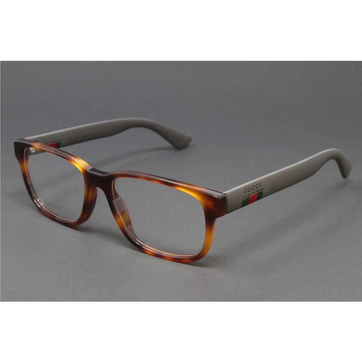 Gucci GG0011O 002 Men`s Eyeglasses Havana Brown Transparent 53mm
