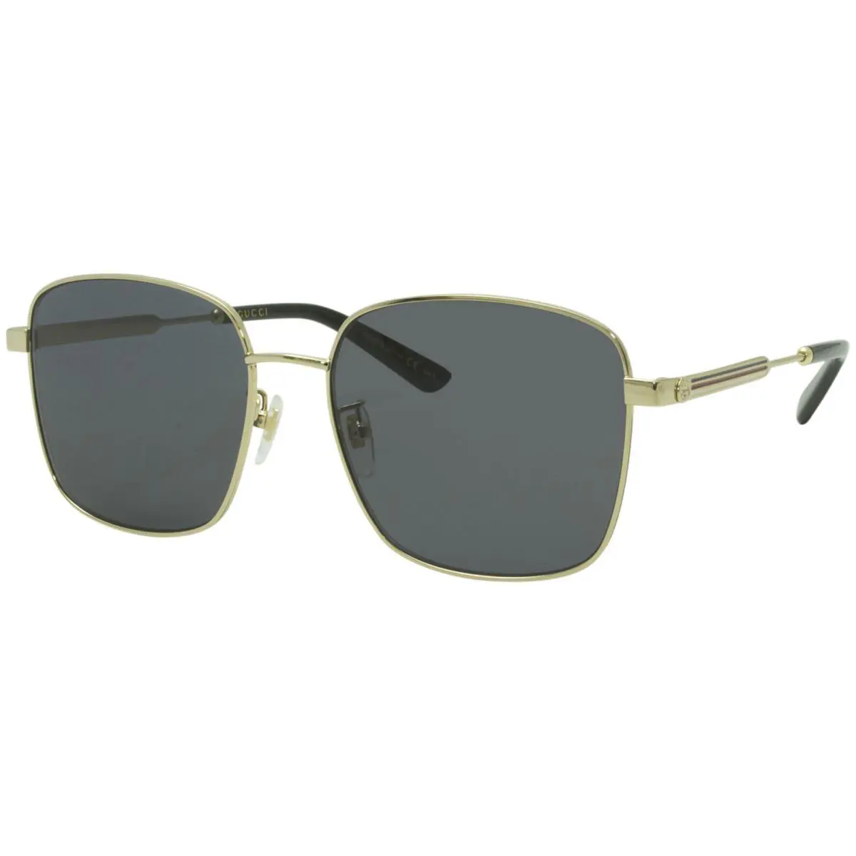 Gucci Gold Red Green Women`s Grey 58 mm Sunglasses GG0852SK-002 58