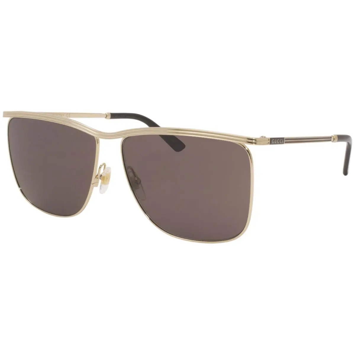 Gucci GG0821S 001 Sunglasses Men`s Gold/grey Lenses Square 62mm - Frame: Gold, Lens: Gray