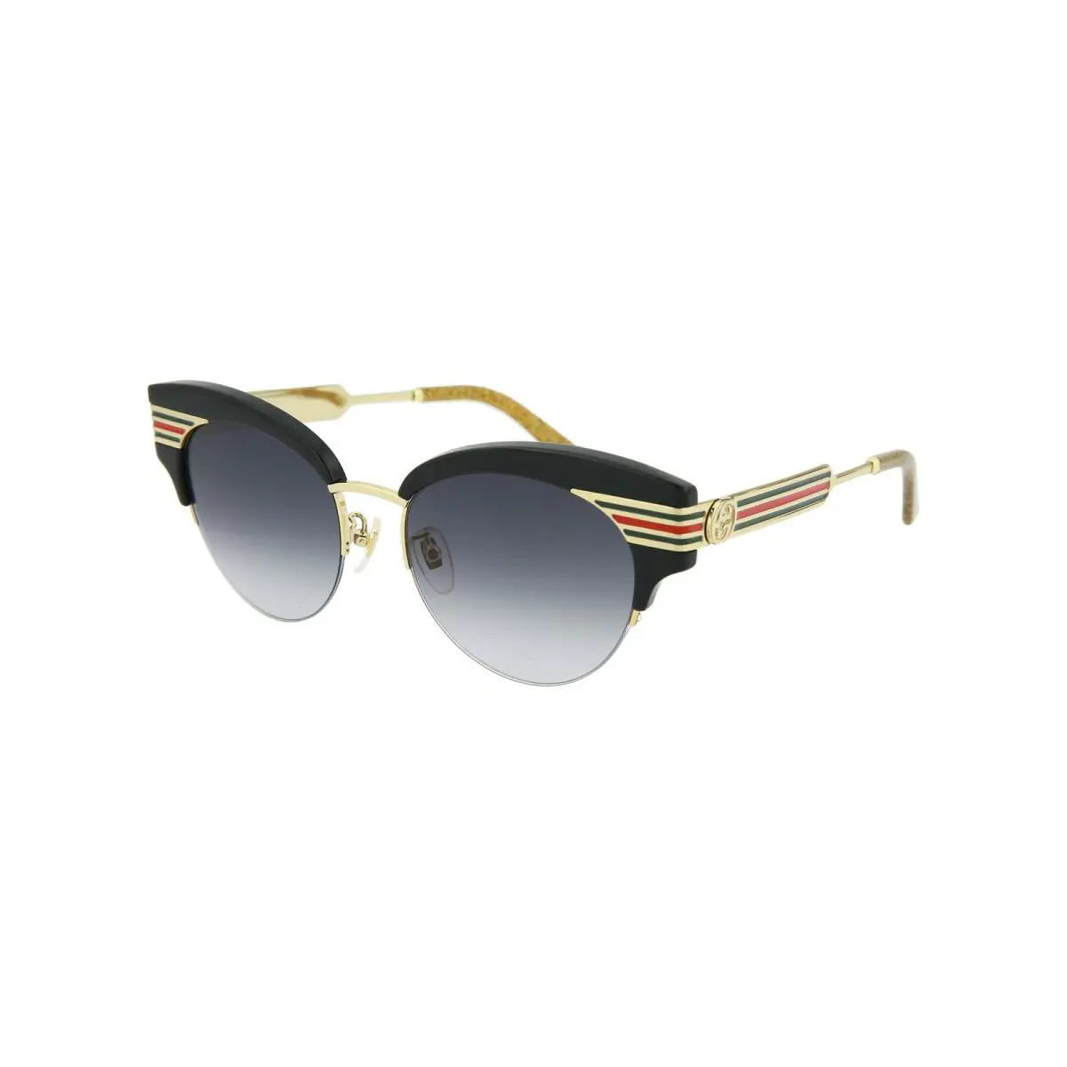 Gucci Sunglasses GG0283S 001 53mm Black Gold / Grey Gradient Lens