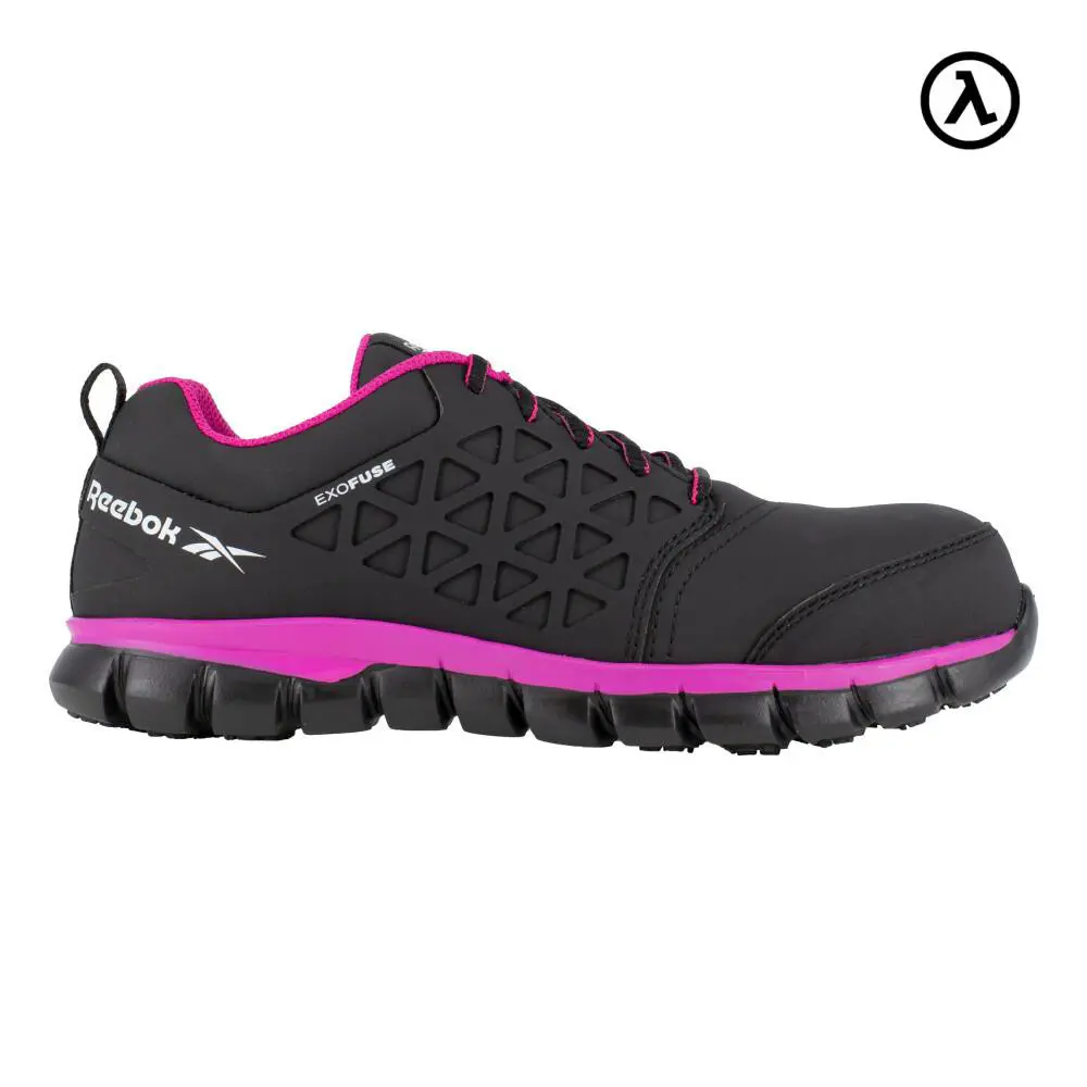 Reebok Sublite Cushion Work Women`s Athletic Shoe Black/pink Boots RB491 - Black and Pink