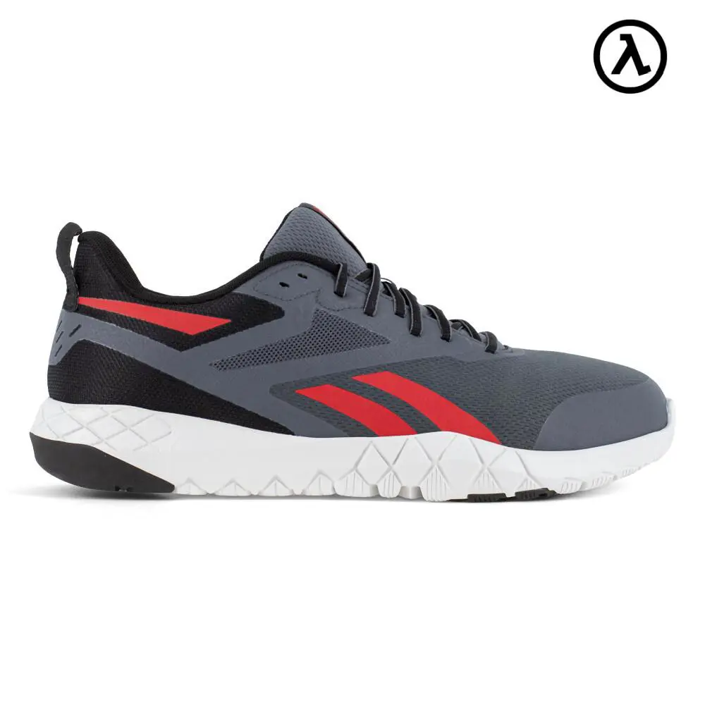 Reebok Flexagon Force XL Work Men`s Athletic Shoe Gray/red Boots RB5443 - Gray and Red