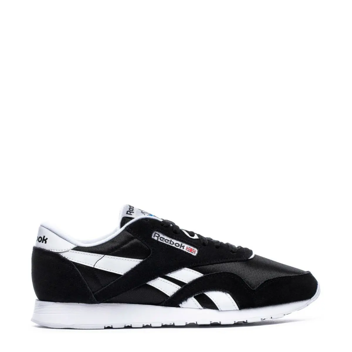 Mens Reebok Classic Nylon - Mens FV1592 Black White Shoes - Black