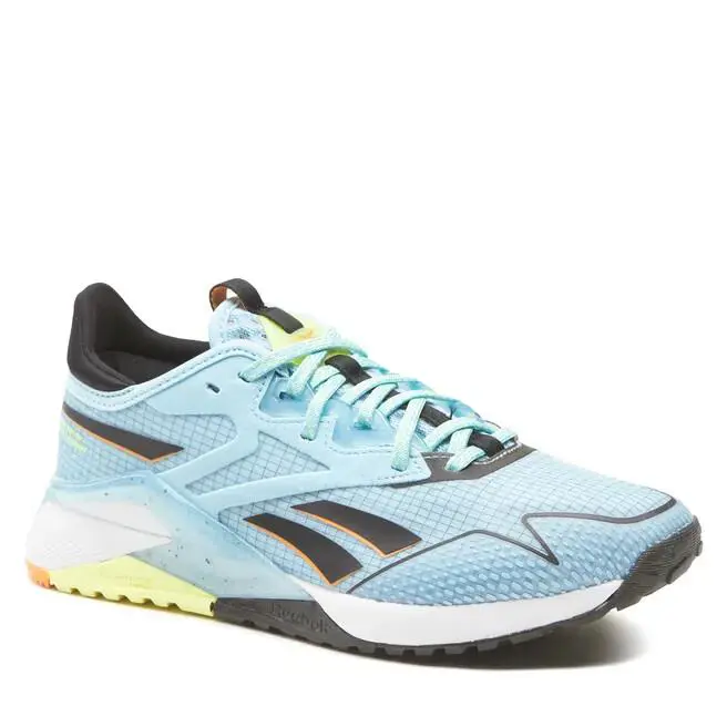 Women Reebok Nano X2 TR Adventure Training Shoes Blue Black Yellow White HP9229 - Blue