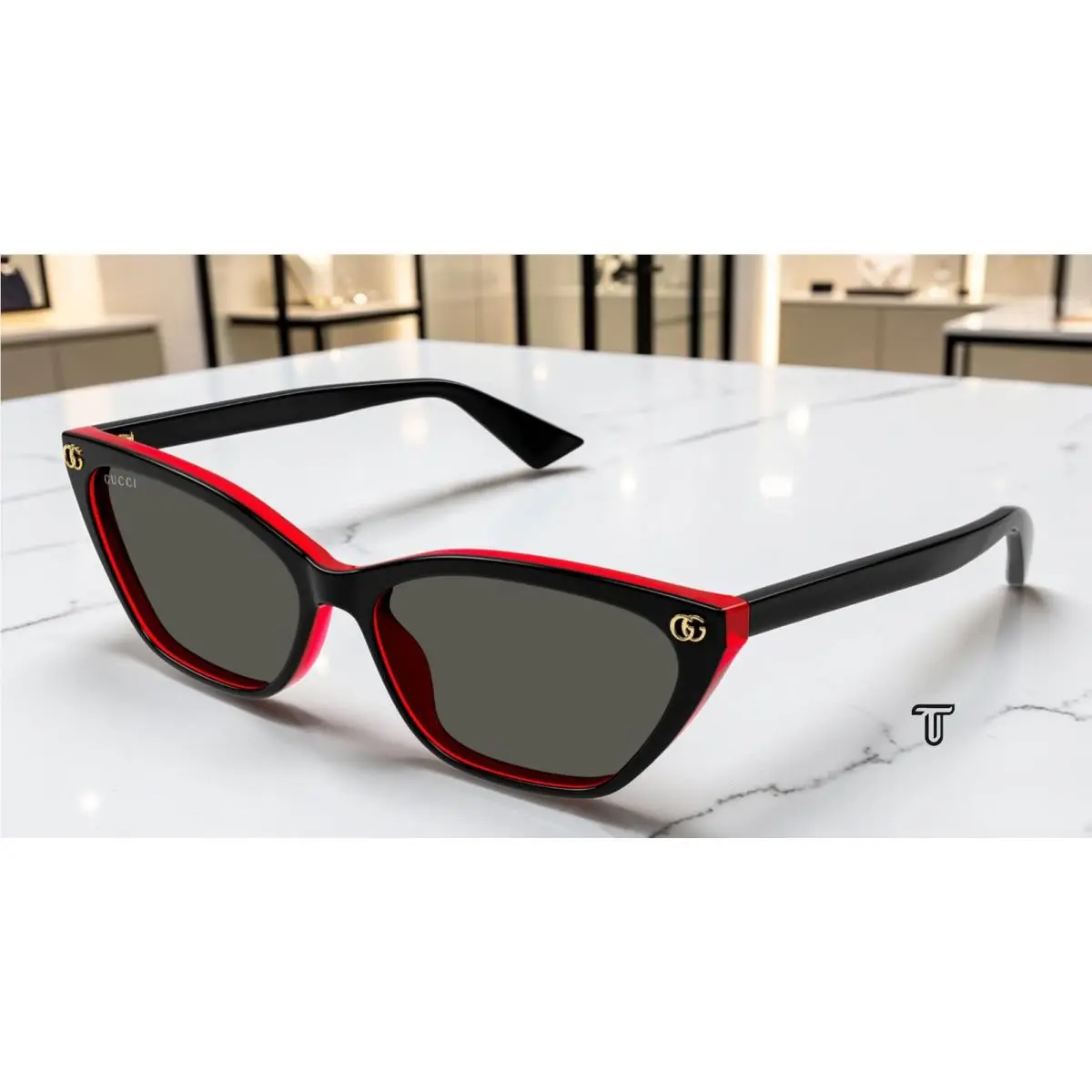 Gucci GG1815S 003 Black Black Grey Lens 58 mm Cat Eye Women`s Sunglasses