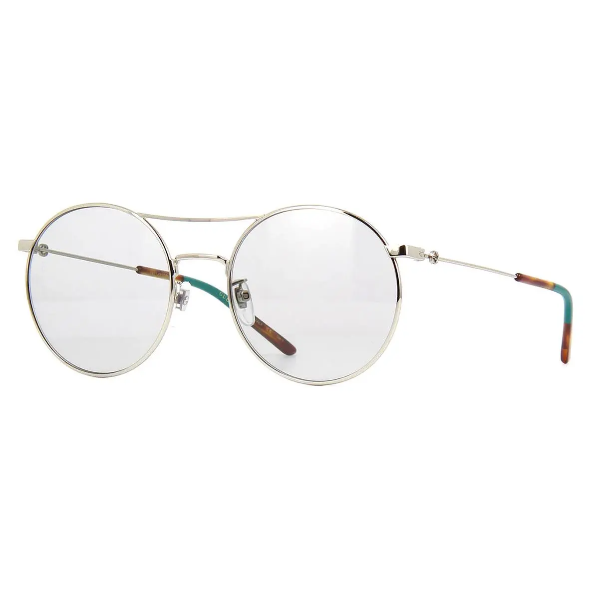 Women`s Silver with Tortoise Green / Grey Tinted Sunglasses by Gucci