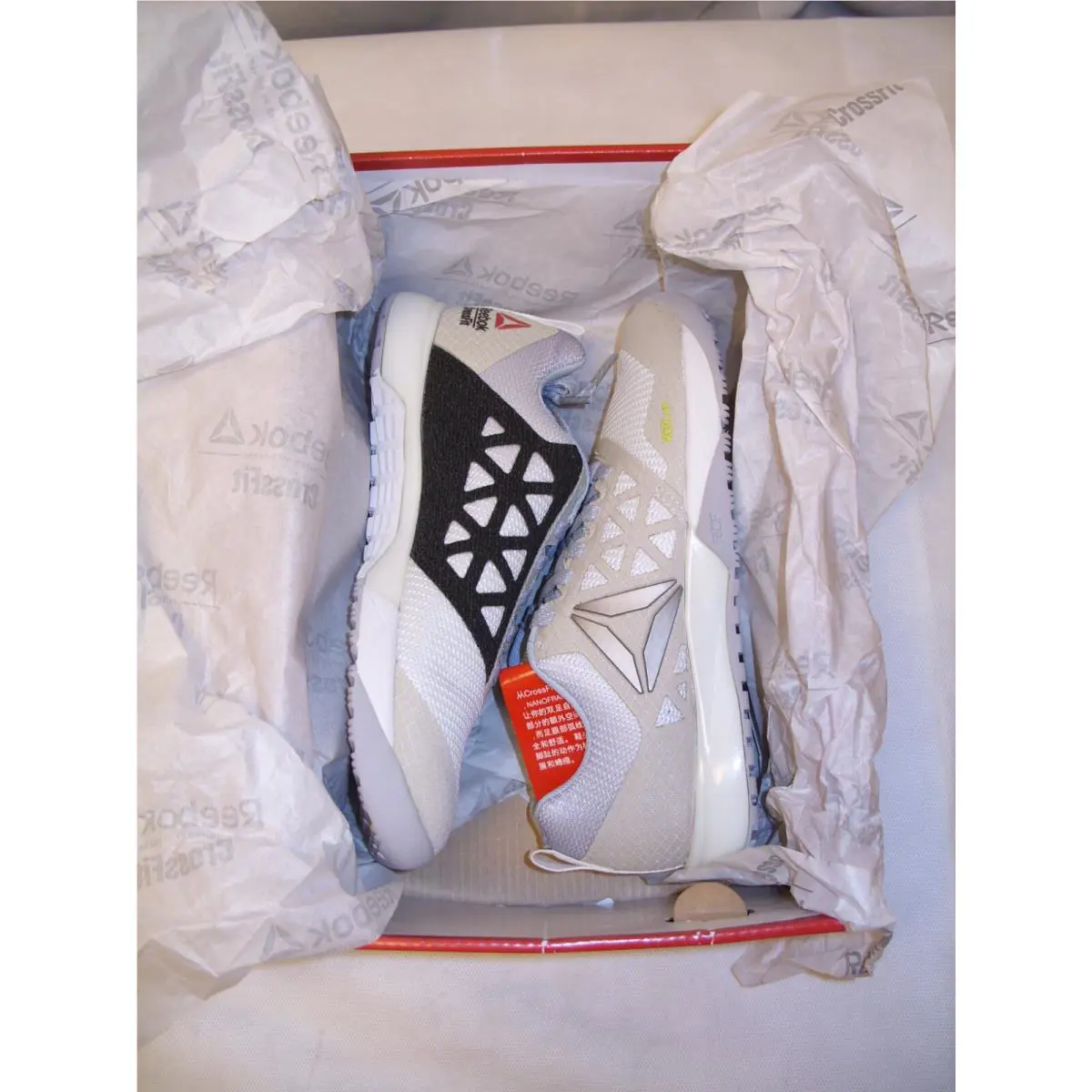 Reebok Women`s Crossfit Nano 6.0 Cvrt Cross Trainer Black White Gray Beige Shoes