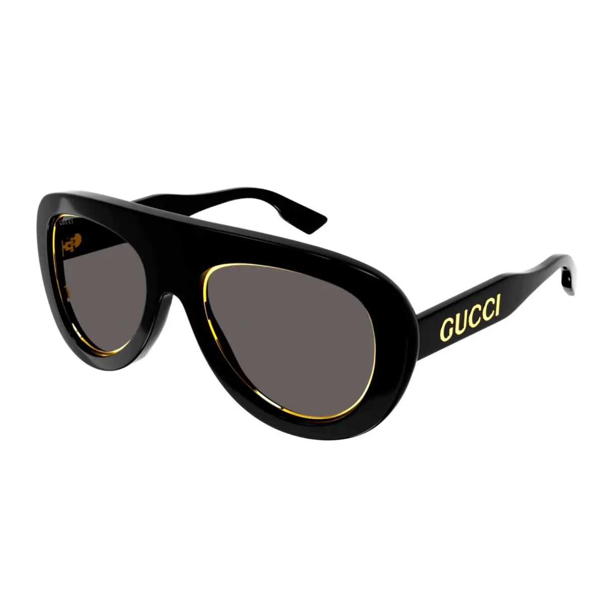 Gucci Aviator Sunglasses GG1152S 001 54-21 140 Black Gold Frame Grey Lenses