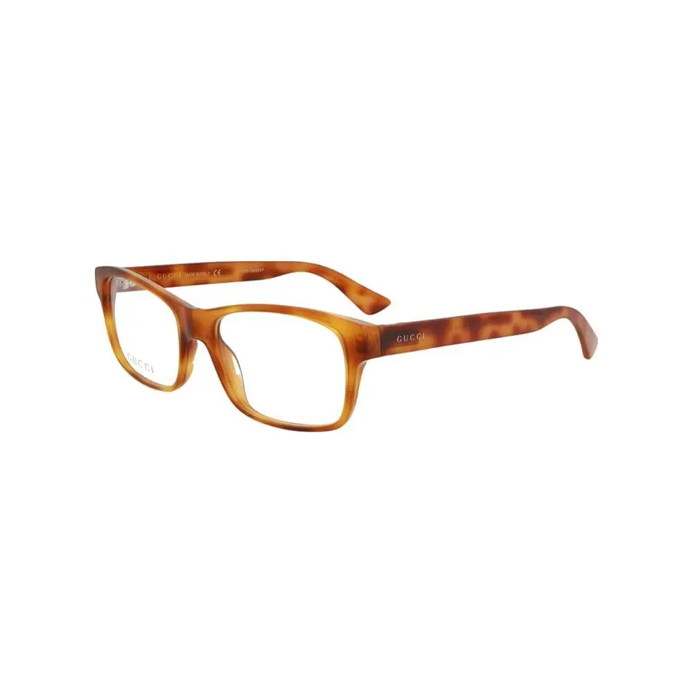Gucci Men`s Rectangular 55mm Eyeglasses Frames Marble Brown GG0006O-012