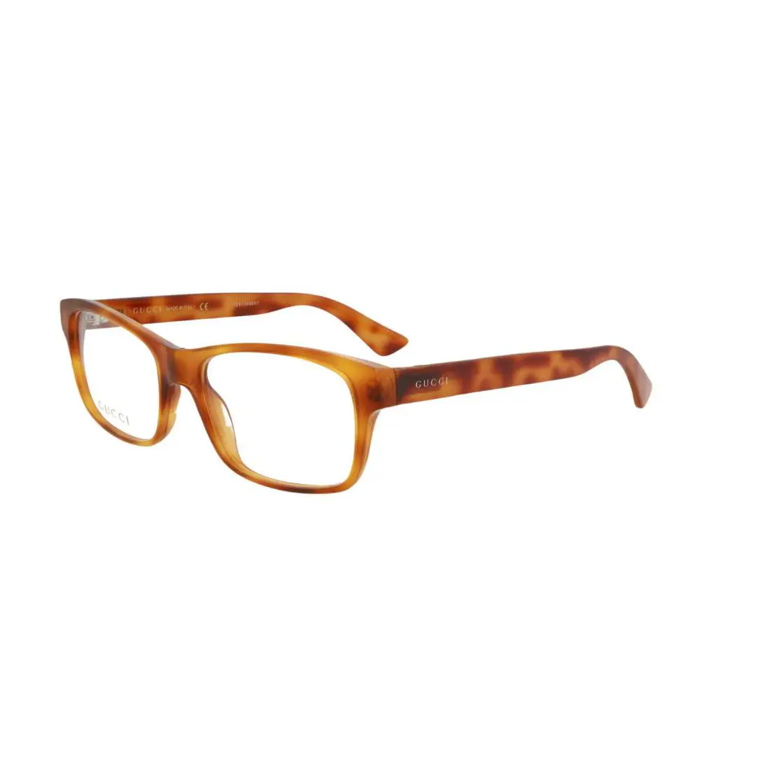 Gucci Men`s Rectangular 55mm Eyeglasses Frames Marble Brown GG0006O-012