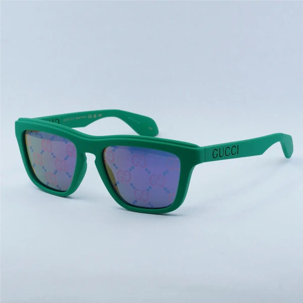 Gucci GG1571S 004 Matte Green/blue Multicolor Mirror with GG Pattern