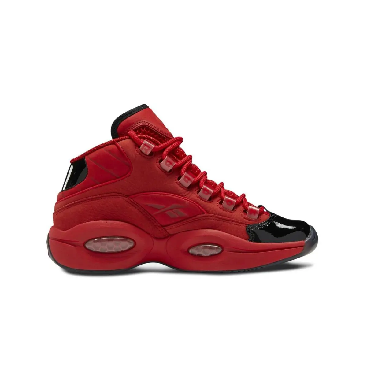 Reebok Question Mid Black/scarlet/gold Metallic Grade School Boys Shoes FX4015 - black/scarlet/gold metallic