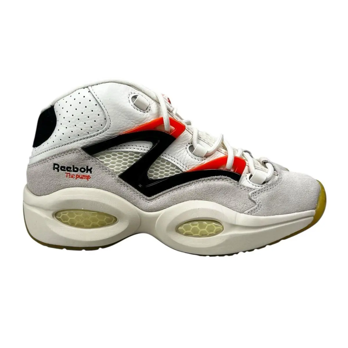Reebok Question Pump Chalk Black Orange Basketball Shoes H06490 Men`s Sz 7.5-11 - Ivory