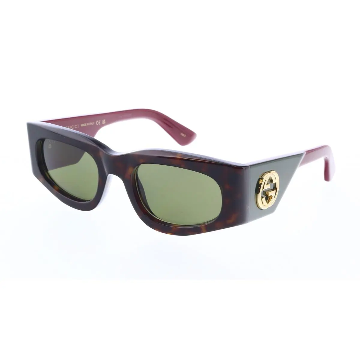 GG1664S-002 Havana Red Square Ladies Sunglasses by Gucci
