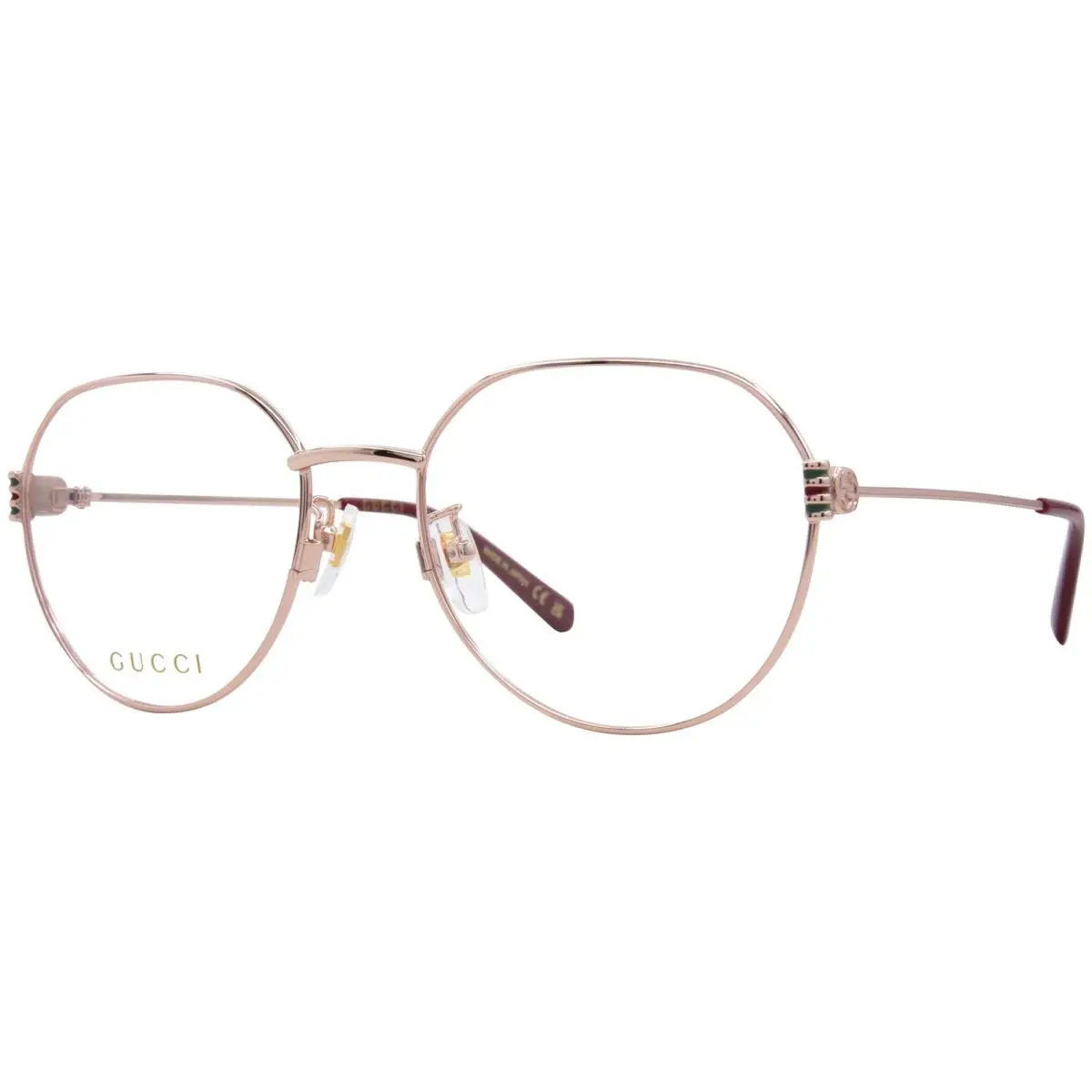 Gucci GG1675OK 003 Eyeglasses Frame Women`s Light Pale Gold Full Rim 55mm
