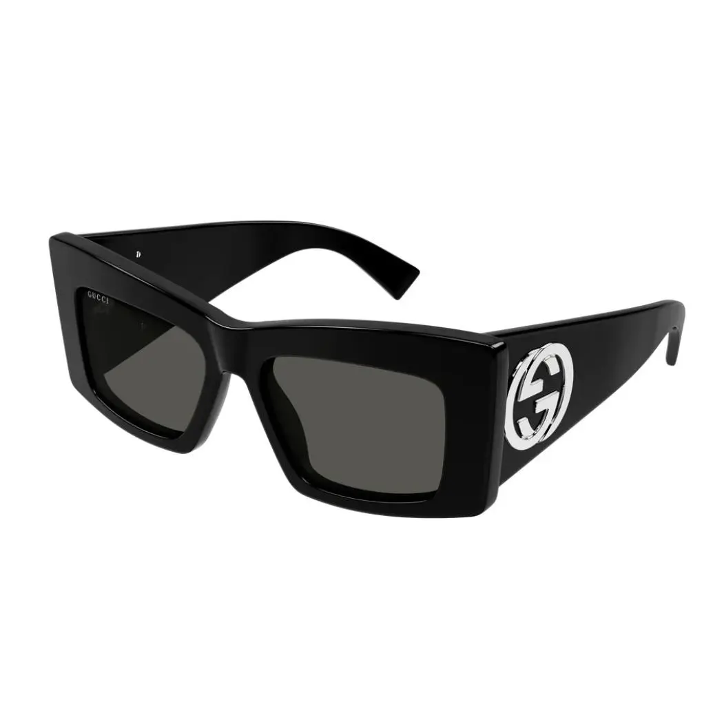 Gucci GG1842S-001 Square Black Women Sunglasses / Gradient Grey Lens 53-17-140