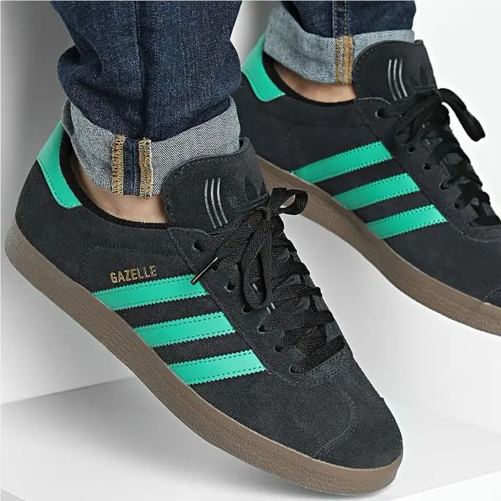 Adidas Originals Gazelle Men’s Athletic Shoe Black Sneaker Trainer Footwear 394