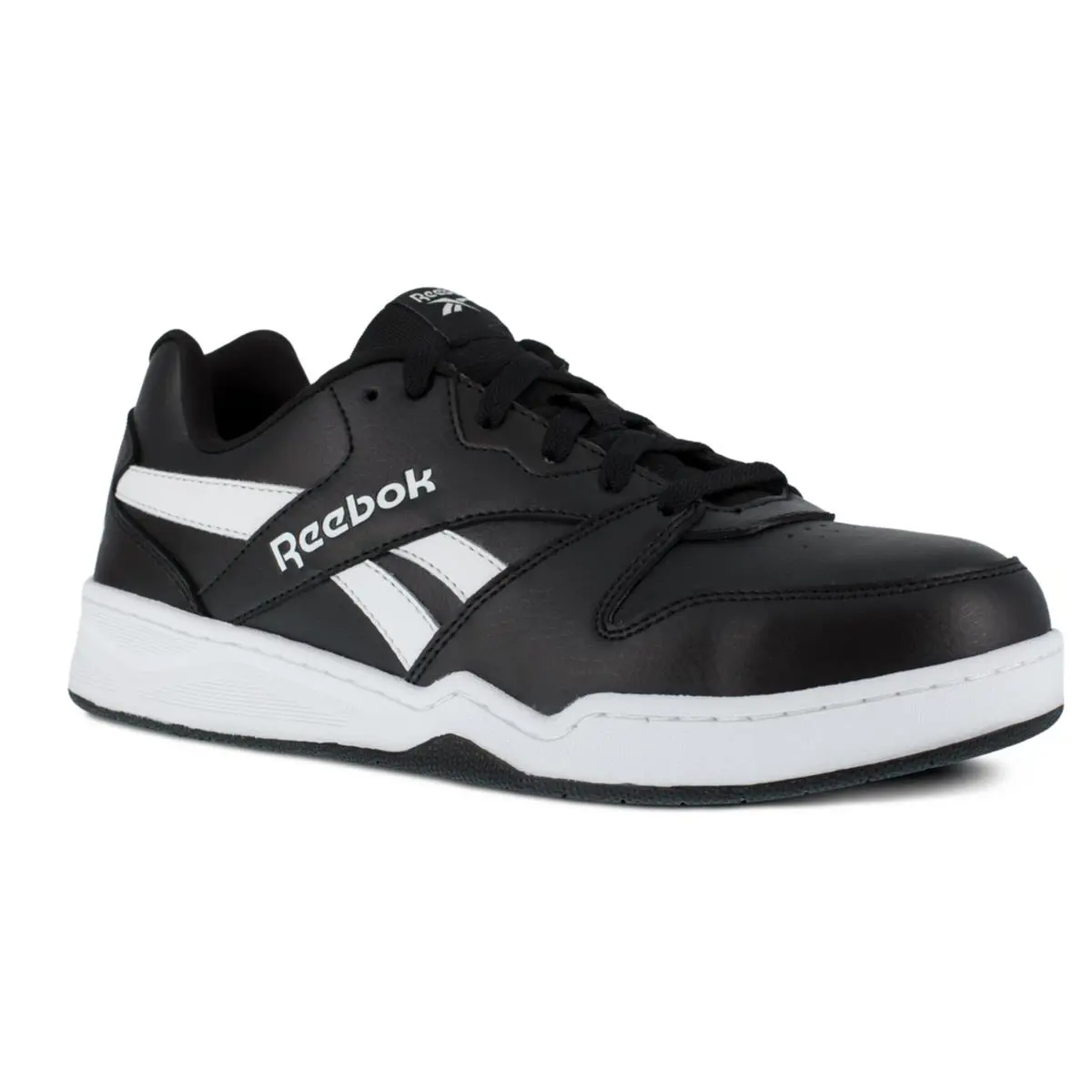Reebok Men`s Low Cut Black/white Work Sneakers RB4162 - Black
