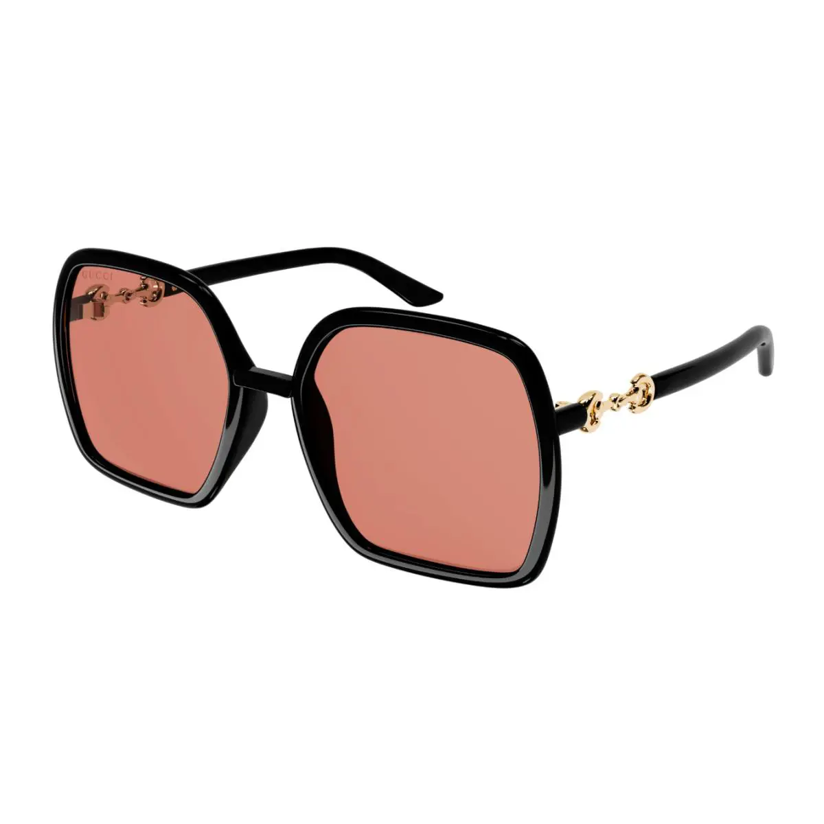 Gucci GG0890SA-002 Women`s Black / Orange Tinted Sunglasses
