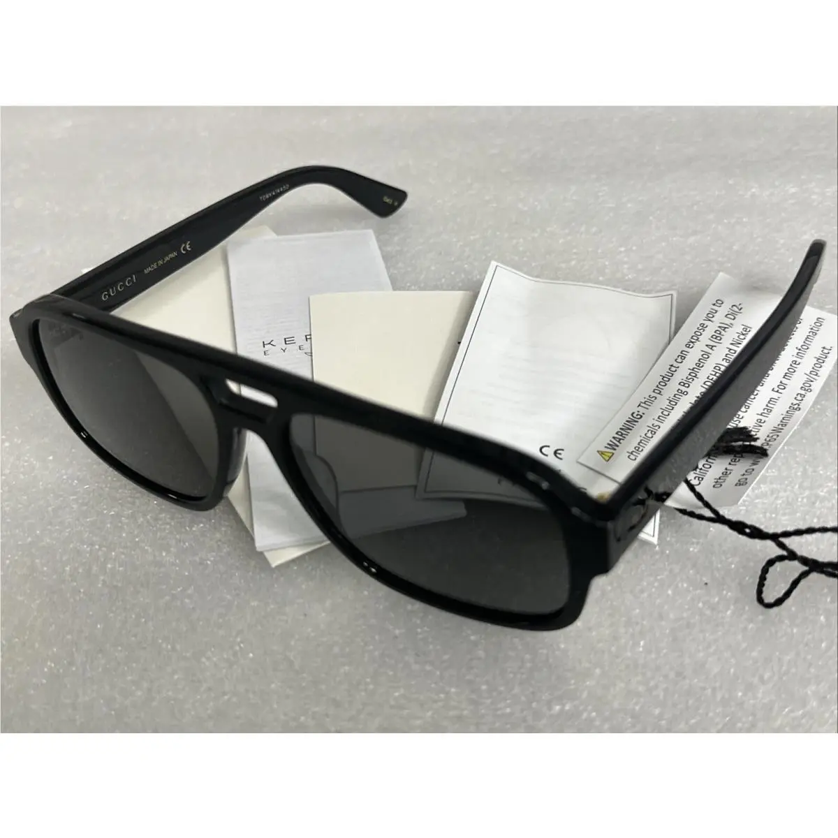Gucci GG 0925 Black Gold Frame 005 Sunglasses Grey Lens GG0925S 58-16-145