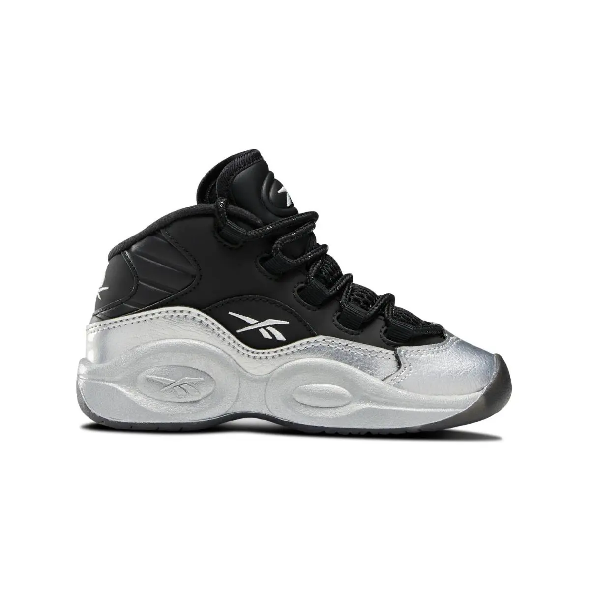 Reebok Question Mid `I3 Motorsports` Grade School Black/grey Kids Shoes GY7931 - black/grey