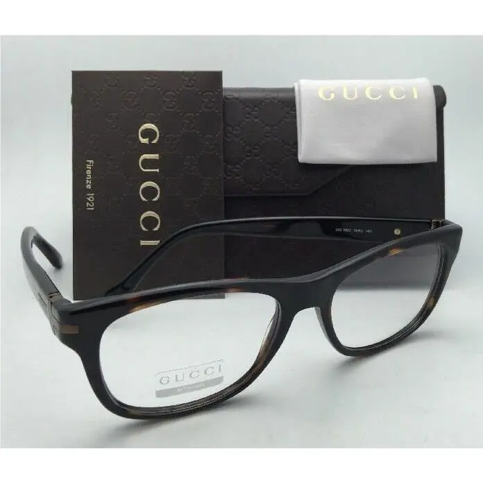 Gucci Eyeglasses GG 1052 WR9 53-17 Brown Havana Frame w/ Clear Demo Lenses