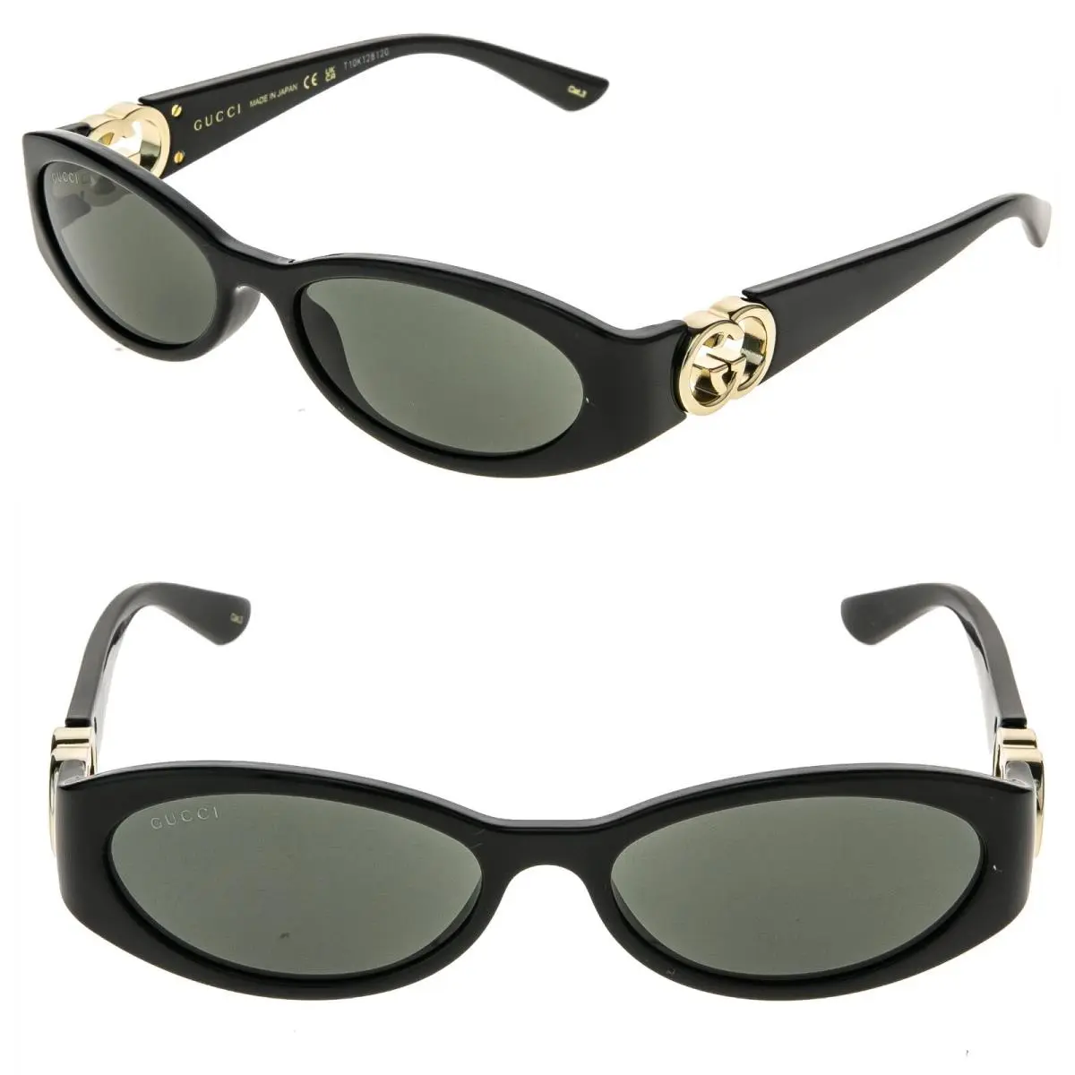 Gucci GG1660S Black Narrow Slim 1660 GG Logo Fashion Sunglasses 001
