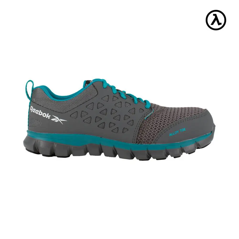 Reebok Sublite Cushion Work Women`s Athletic Shoe Grey/turquoise Boots RB045 - Grey and Turquoise