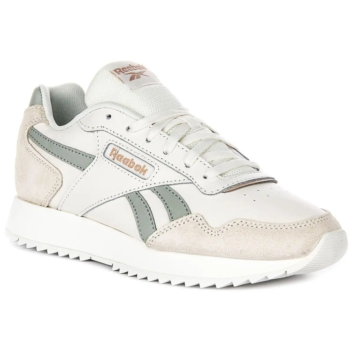 Reebok Glide Ripple Vibrant Leather Womens Sneakers White Green US 5 - 8