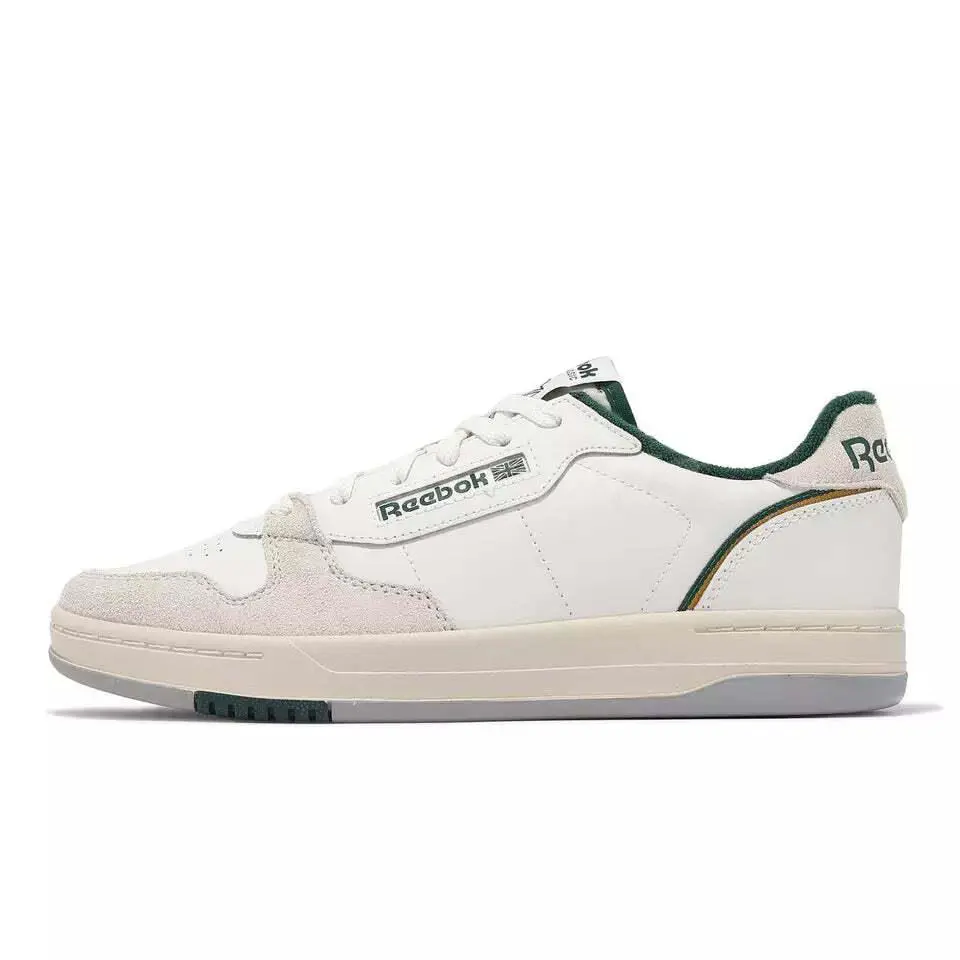 100074468/IE2450 Mens Reebok Phase Court - Chalk/Papwht/Drkgrn