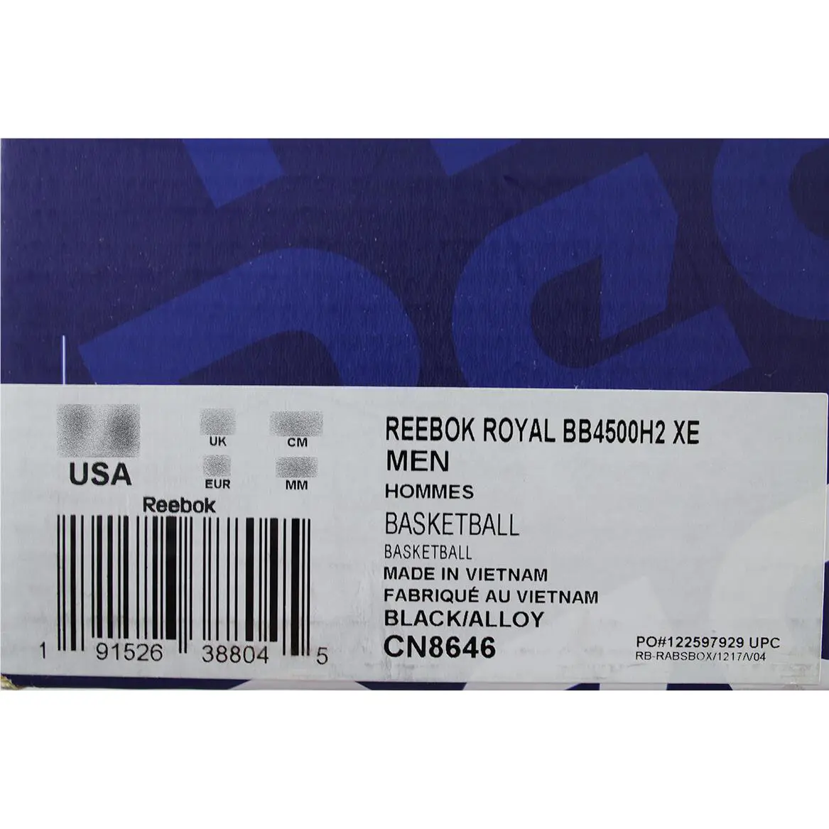 Reebok shoes - Royal BB4500 H2 - Royal - Black, Full way: Black/Alloy (Gray) 7