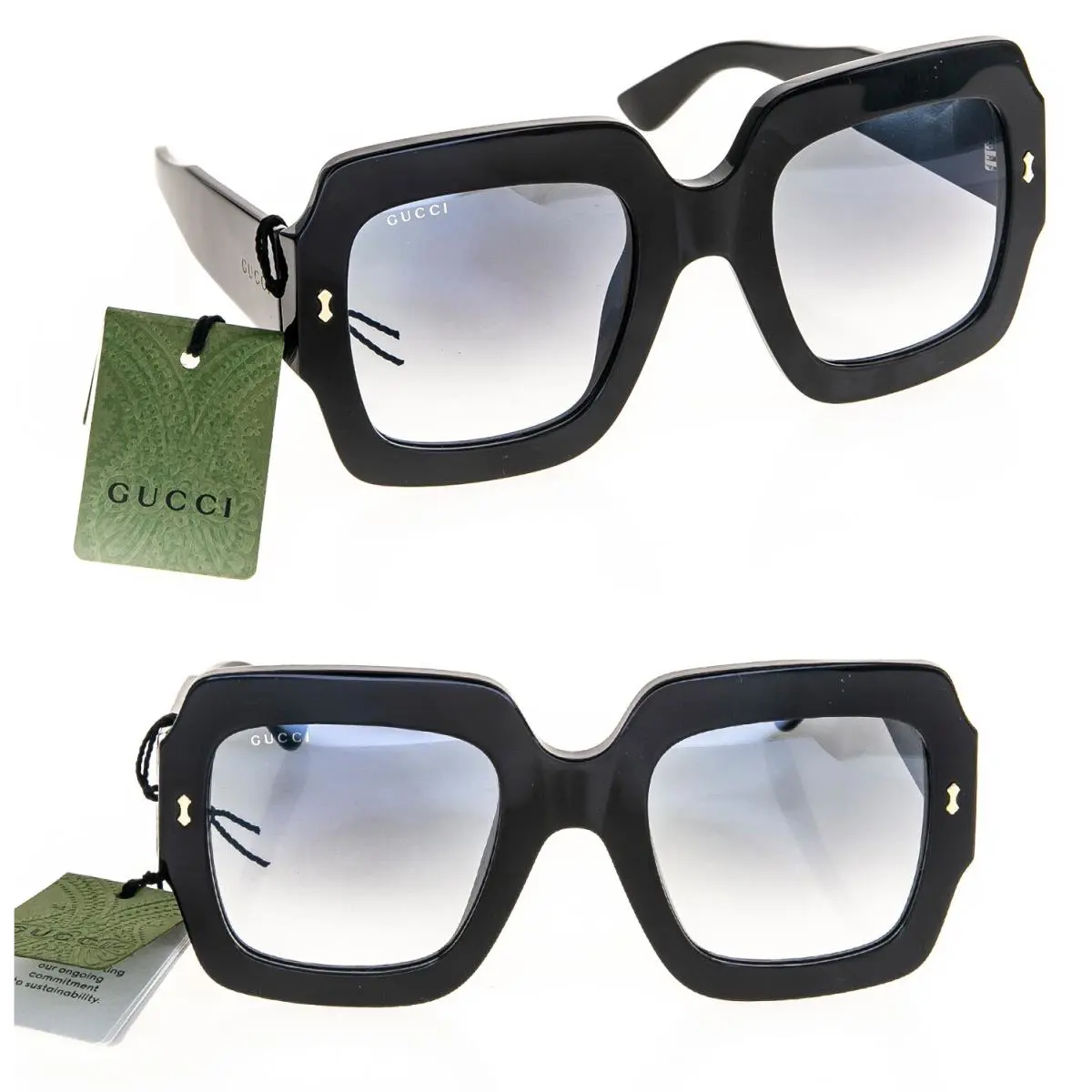 Gucci Black Oversized 1111 Unisex Chunky Bio Base Bold Gg1111S Sunglasses 001