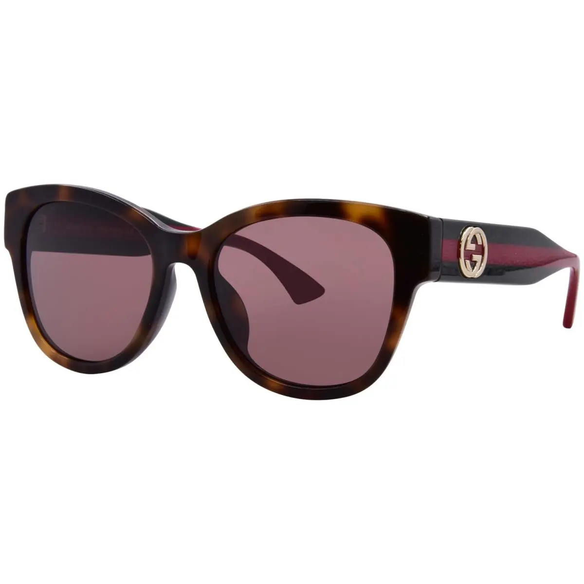 Gucci GG1866SK 002 Sunglasses Women`s Havana/green/brown Oval Shape 56mm
