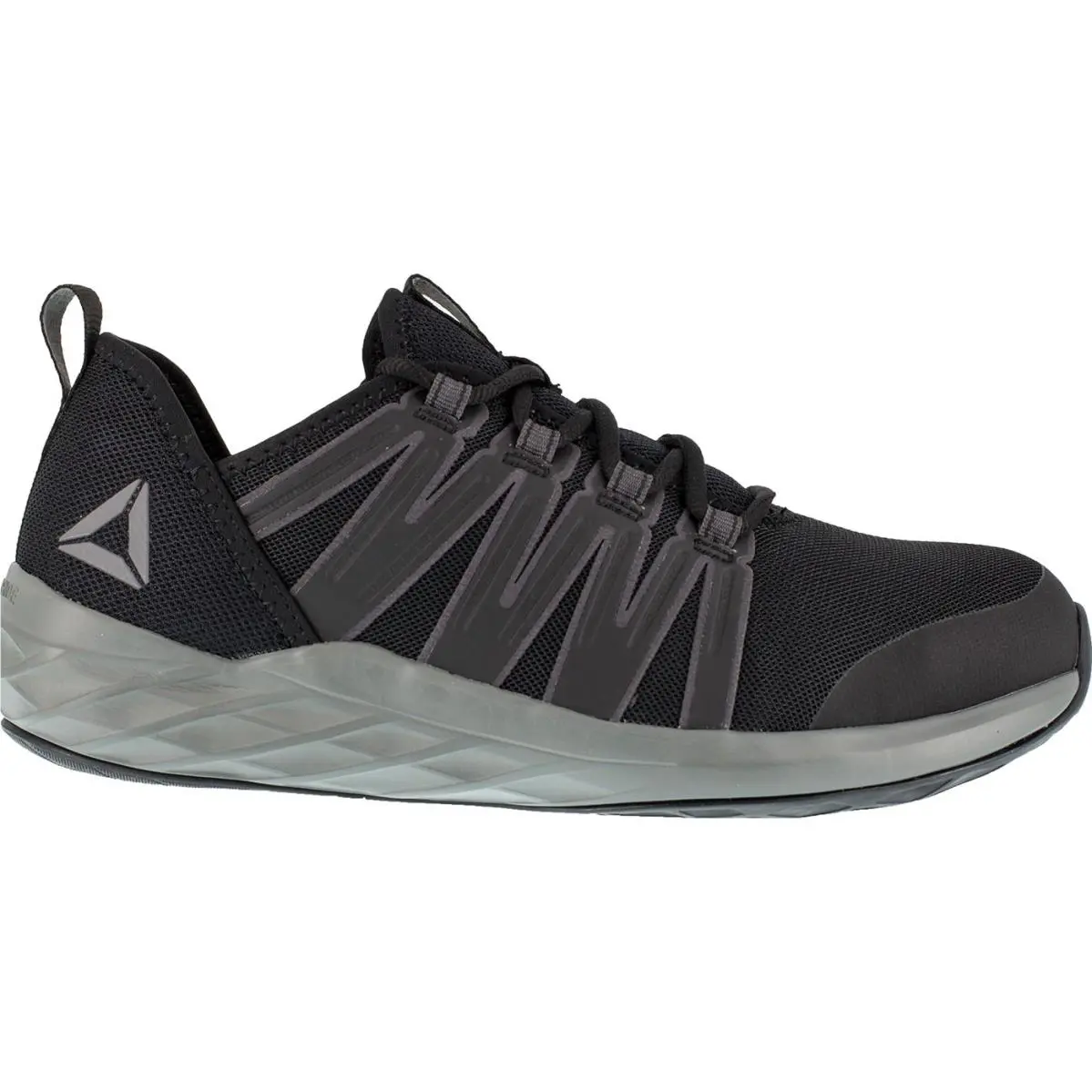 Reebok Astroride Work Men`s Steel Toe Electrical Hazard Athletic Oxford Shoe - BLACK GREY