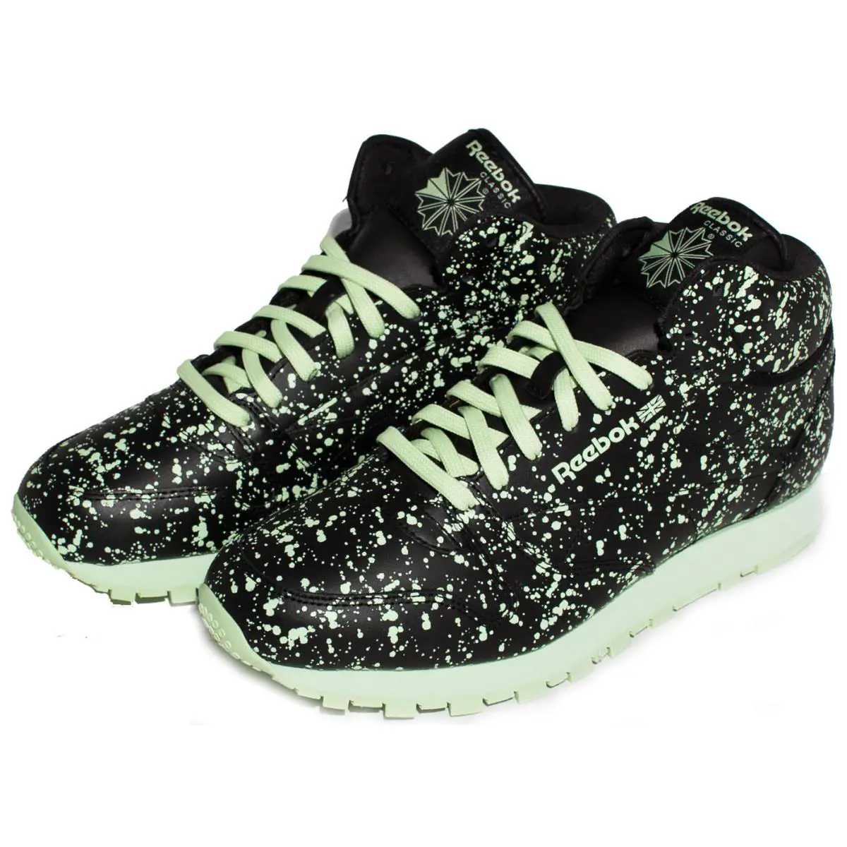 Reebok Classic Leather Mid Black/seaglass Shoes M43529 Sz 9 - 12 - Black