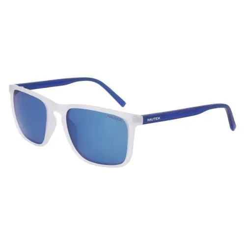 Nautica N-6255S 971 Matte Crystal Polarized Sunglasses with Blue Mirror Lens