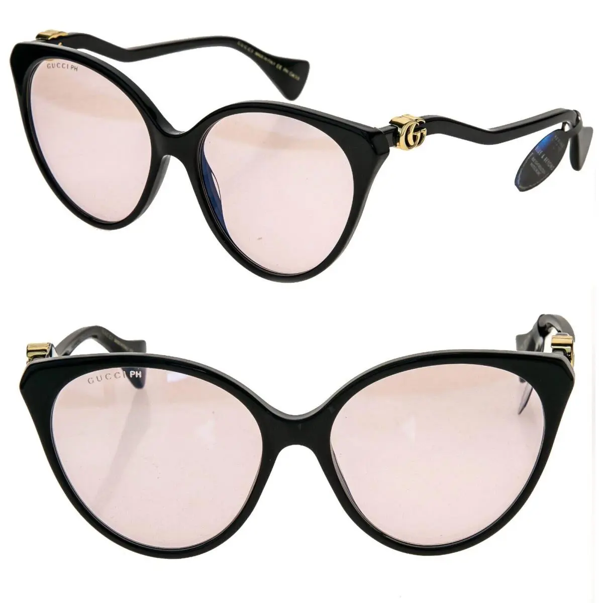 Gucci 1011 Black Pink Wave Photochromic Blue Light Block 005 Sunglasses GG1011S