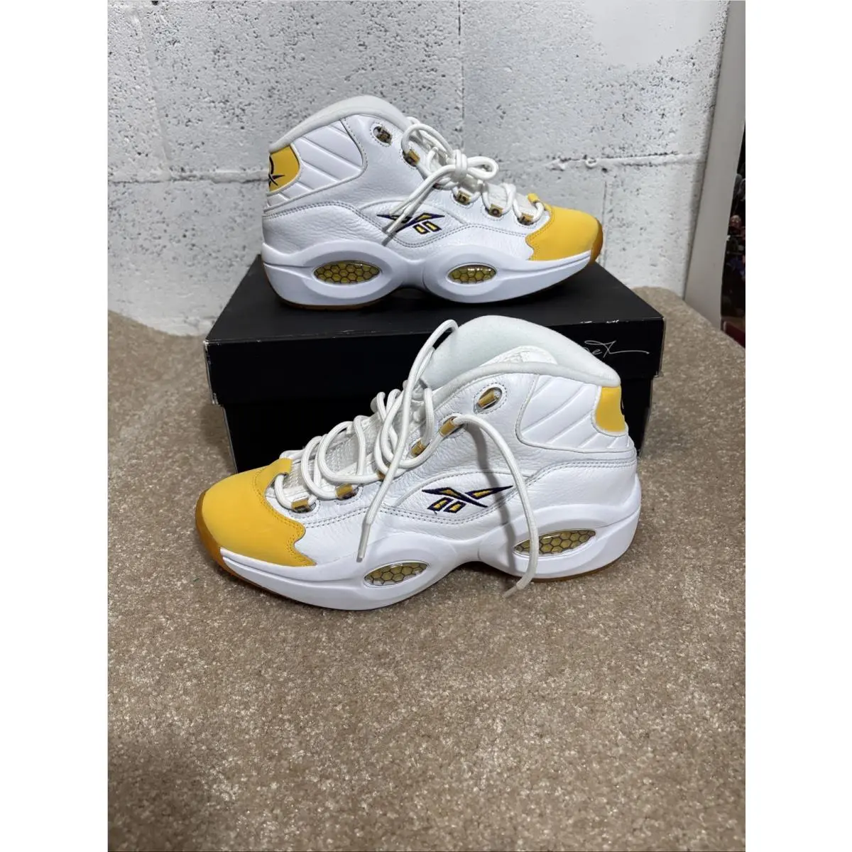 Size 10.5 - Reebok Question Mid Yellow Toe