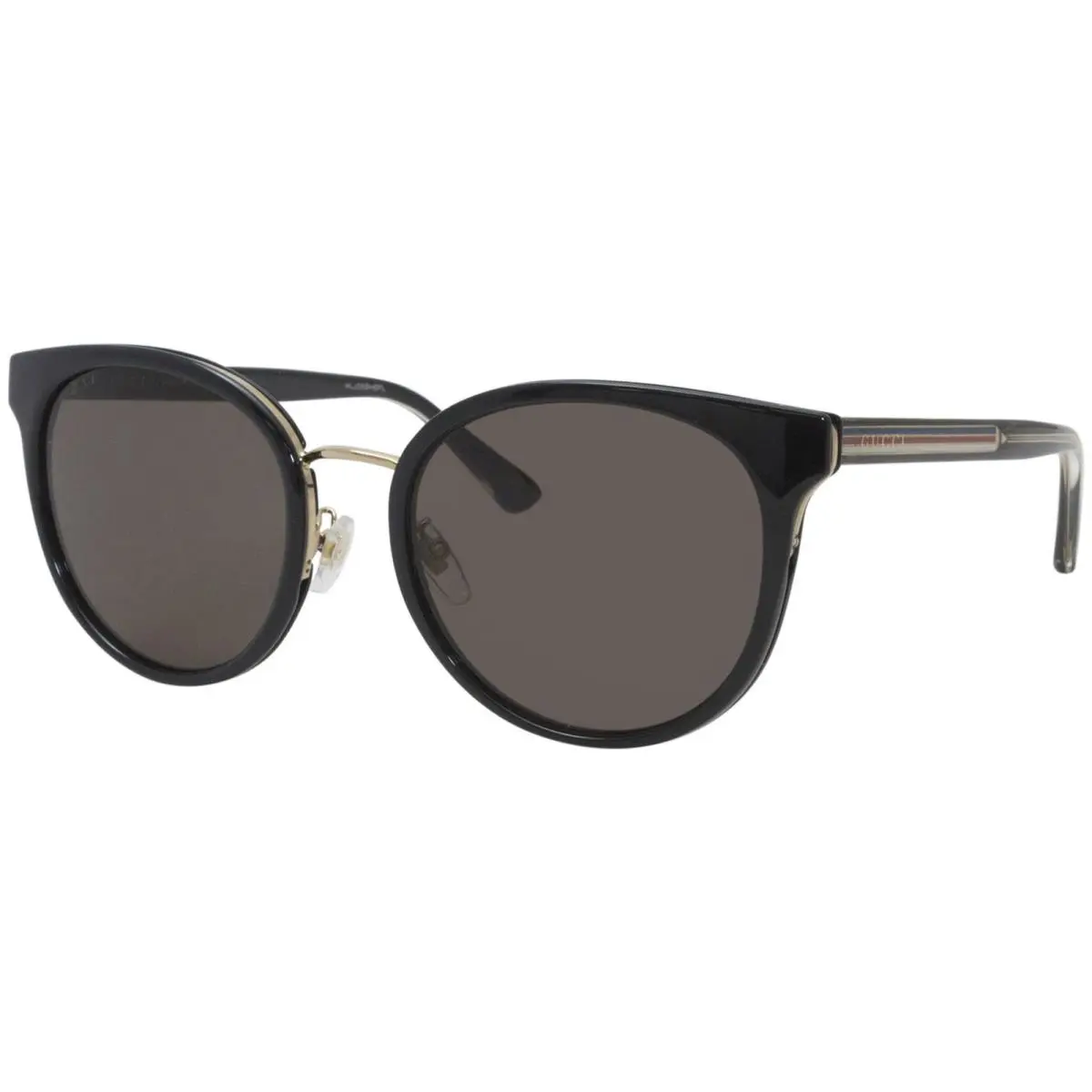 Gucci GG0850SK 002 Sunglasses Women`s Black-gold/grey Lens Fashion Cat Eye 56mm